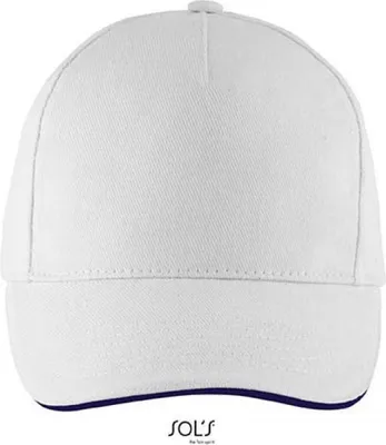 Produktbild von SOLs 00594 | Five Panels Cap Long Beach / Verstellbarer Metallverschluss - Farbe: White/Navy - Größe: One Size