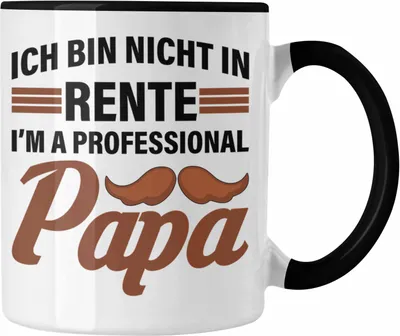 Produktbild von Trendation - Renter Tasse mit Spruch Ruhestand Geschenk Rente Mann Lustig Renteneintritt Abschiedsgeschenk Sprüche Papa (Schwarz)