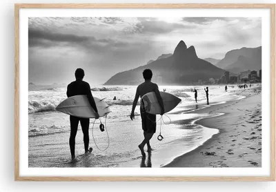Produktbild von Gerahmtes Poster - Rahmen in heller Eiche - Meer Welle Surfen - 91,5x61 cm - Wand Bild - Wanddeko - Wandbilder - Wandposter - Bilderrahmen - Bilder - Kunstdruck - Wandbild - P2NAA91x61-3745
