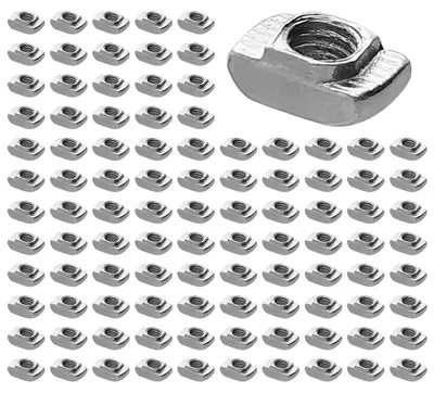 Produktbild von Nutensteine M5 verzinkter Stahl 100 Stück für Aluminiumprofil 20er Serie Nut 6mm
