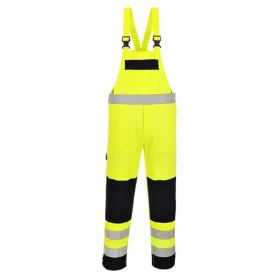 Zdjęcie produktu dla FR63 - Trudnopalne i ostrzegawcze spodnie ochronne ogrodniczki Multi-Norm - S-3XL
