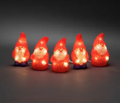 Produktbild von Konstsmide LED Acryl Weihnachtsmann, 5er-Set, 40 warm weiße Dioden, 24V, Außen (IP44), weißes Kabel- 6240-103