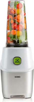 Produktbild von DOMO DO700BL Blender Smoothie Maker - Inklusive Rezeptheft und 3 Flaschen mit Trinkdeckel Ideal zum Mixen von Eis, Nüssen, Samen gefrorenem Obst