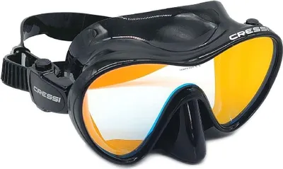 Immagine prodotto di Maschera da sub CRESSI Unisex Adult F1 con lenti nere, senza montatura, a lente singola