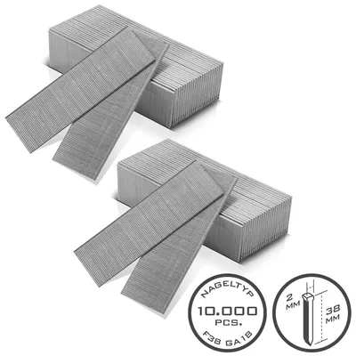 Image de STAHLWERK Clous pneumatiques 38 mm Gauge 18 (1,25 x 1,05 mm) 2 mm tête 10.000er Set