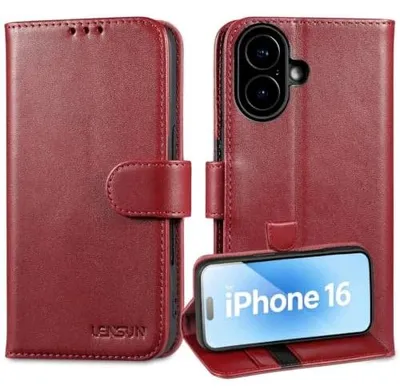 Zdjęcie produktu dla Etui iphone 16 skórzane portfel karty magnetyczne RFID