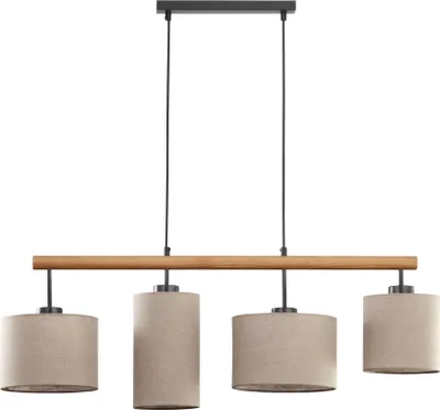 Zdjęcie produktu dla Żyrandol DEVA czarno-beżowy 4xE27x15W tkanina wym:100x22x96cm IP20 TK-Lighting