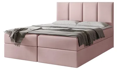 Produktbild von MIRJAN24 Boxspringbett Rebos, Ehebett mit zwei Bettkästen, Doppelbett mit Topper (Polo 882, Größe: 140x200 cm)