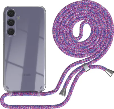 Produktbild von EAZY CASE Handykette kompatibel mit Samsung Galaxy S24 Plus, Handyhülle mit Umhängeband, Handykordel, Schutzhülle Clear, Band in Bunt