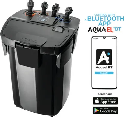 Produktbild von Aquarium-Außenfilter Aquael HYPERMAX 4500 BT Aussenfilter für Aquarien bis ca.1500 l, Förderleistung elekt. per App regelbar bis 4500 l/h, 18-36 W, 24 V Spannung, Filtervolumen ca. 15,9 l + Vorfilter, schwarz