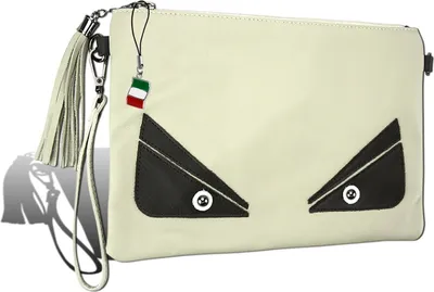 Produktbild von Florence Tasche beige weiß schwarz Leder Handgelenktasche D2OTF805W