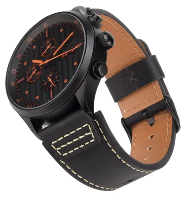 Produktbild von Lederuhrarmband - 18 bis 26 mm - Schwarz - Ersatzband für Uhren