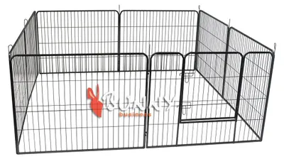 Image de ENCLOS POUR CHIOTS/LAPINS, robuste, gris foncé, composé de 8 éléments