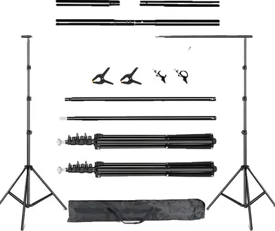 Obrázek produktu pro Stojan na pozadí pro fotoateliér, nastavitelný teleskopický stojan, taška na přenášení,  flexibilní, 2x2m