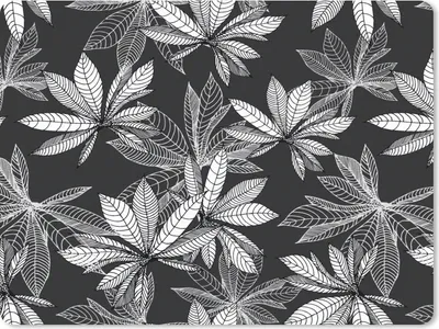Produktbild von MuchoWow® Mauspad Mousepad Schwarz - Weiß - Muster - Natur 40x30 cm - Mousepads - Maus Mat - Pad - Mausunterlage - Anti Rutsch