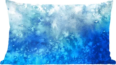 Produktbild von MuchoWow® Zierkissen Sofakissen Wohnzimmer Dekokissen 50x30 cm Aquarell - Blau - Muster - Wohnzimmerdekoration - Polster mit Photo