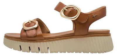 Produktbild von Tamaris Comfort Damen Sandale aus Leder mit Plateau und Schnallen 8-88721-44, Größe:41 EU, Farbe:Braun