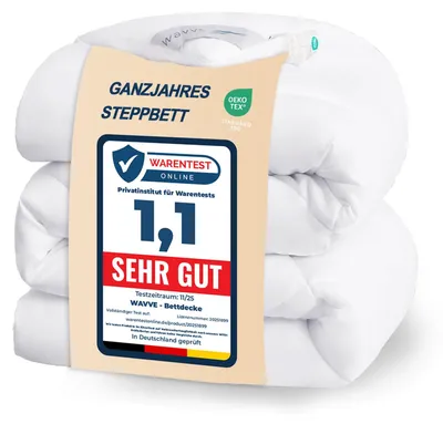 Immagine prodotto di WAVVE, coperta per letto per tutte le stagioni, 155x220 cm, senza copripiumino. Piumino in microfibra da 300 gsm, 155x220 cm, estremamente morbido, ideale come coperta da letto, traspirante, colore bianco