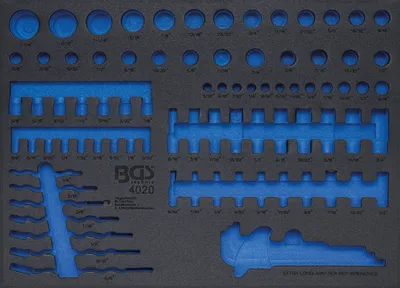 Produktbild von BGS 4020-5 3/3 Werkstattwageneinlage für Steckschlüsseleinsätze / Maulringschlüssel, leer