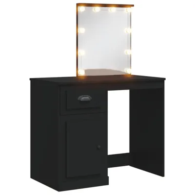 Produktbild von Möbel Schminktisch mit LED-Leuchten Schwarz 90x42x132,5 cm - Schminktische CLORIS6554654