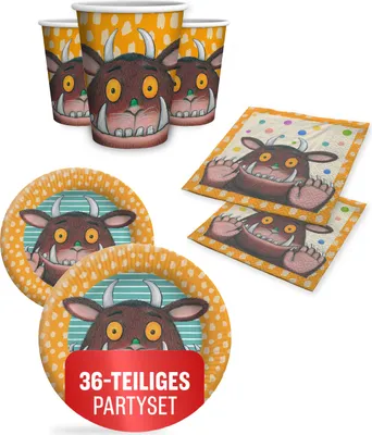 Produktbild von Grüffelo 36-tlg. Party Set – Geburtstag Deko mit Bechern Tellern Servietten