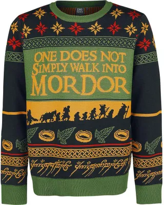Produktbild von Der Herr der Ringe Weihnachtspullover Herren Walk Into Mordor multicolor L