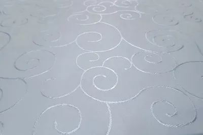 Produktbild von Tischdecke weiß 130x360 cm eckig damast Ornamente bügelfrei fleckenabweisend