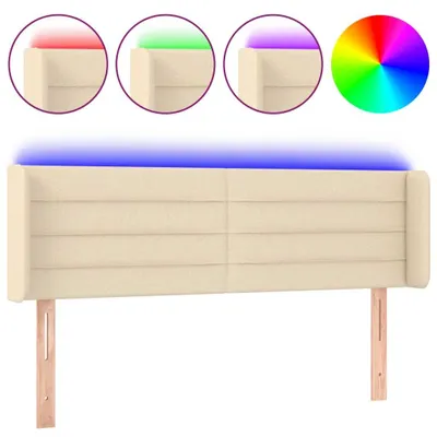 Produktbild von vidaXL LED Kopfteil Creme 147x16x78/88 cm Stoff