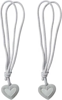Productafbeelding van Hartvormige raamgordijnhaakjes, 2 stuks, voor slaapkamerdecoratie, met magnetische sluiting