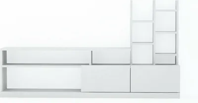 Produktbild von Fernsehschrank Alni, Ständer für Wohnzimmerfernseher, Niedriges Wohnzimmer-Sideboard, TV-Ständerbasis, 164x25h91 cm, Weiß
