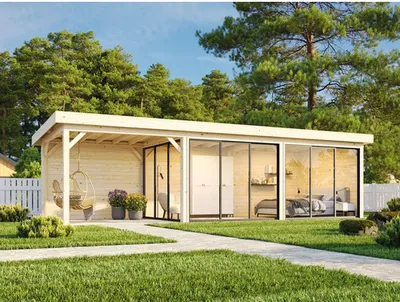 Produktbild von Pavillon Palmako Lenna Slide Plus 24,9 m² Set 717 876 x 300 cm tauchimprägniert