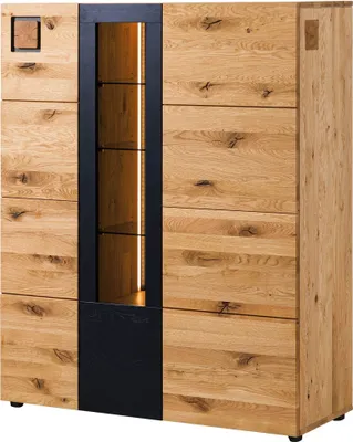 Image de MASSIVMOEBEL24 | Buffet haut chêne sauvage 116x43,5x143 naturel huilé/verni KITZBÜHEL #107
