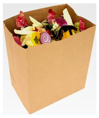Produktbild von Kompostierbare Kraftpapierbeutel, 10 l, für -Abfälle, verstärkter Boden, 20 Stück