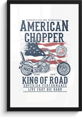 Produktbild von MuchoWow® MuchoWow® Gerahmtes Poster Mancave - Motor - Flagge - Vintage 40x60 cm - Poster mit zchwarzem Bilderrahmen - Papierdruck - Wandbilder