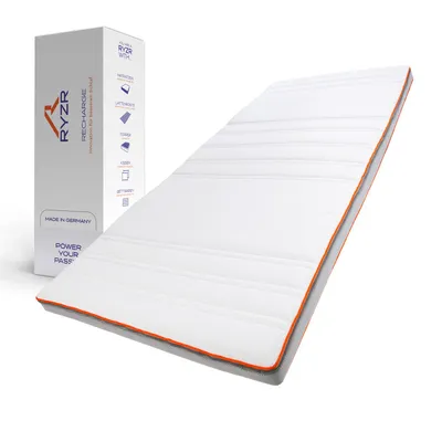 Produktbild von RYZR Recharge Top – Premium Gelschaum-Topper 180x200 cm | Hybrid Hydrux-Schaum, atmungsaktiv & druckentlastend, ergonomisch für alle Schlafpositionen