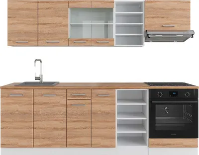 Produktbild von Küchenzeile Vicco R-Line Sonoma/Weiß 240 cm , AP Eiche, Model 42763