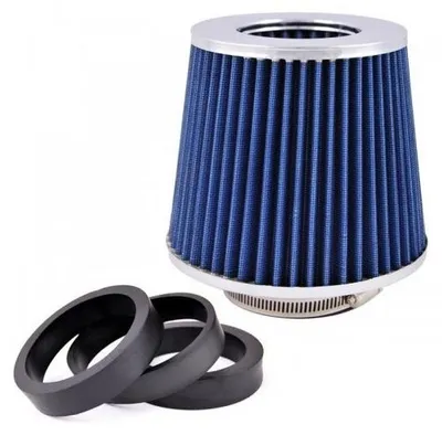 Produktbild von 150 mm universeller Sport-Luftfilter, blau, für Auto, kegelförmig