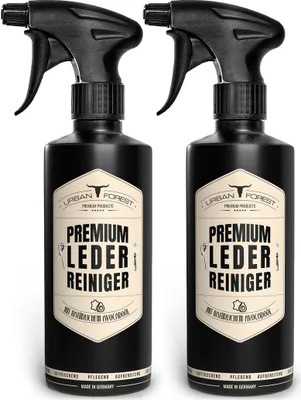 Produktbild von URBAN FOREST SPARSET Premium LEDERREINIGER 2 x 500ml mit natürlichem Avocado-Öl optimal zur Reinigung von Leder - Lederpflege für Auto Sofa Sattel