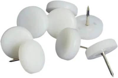 Produktbild von Kunststoffgleiter mit Nagel, weiß, 5 mm dick