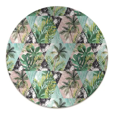 Produktbild von Rundmatte - Stuhlunterlage Bürostuhlunterlage - Rund Ø 100 cm - Bodenmatte - Fußmatte - Palmmuster