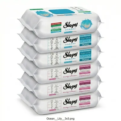 Immagine prodotto di Salviette detergenti per superfici Sleepy Easy Clean – 3x100 Lilium + 3x100 Ocean | per il piano di lavoro