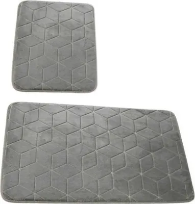 Produktbild von Badezimmer Teppiche Sumba Hellgrau 31 - Zweiteilig 2 Stück: Teppich 45x75+ Unterlage 45x35