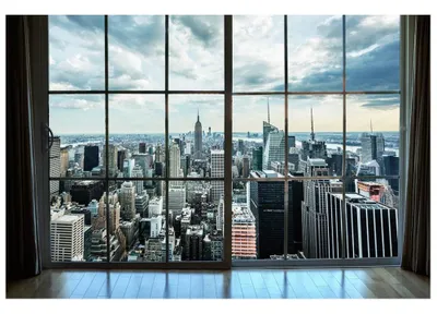 Zdjęcie produktu dla Fototapeta Dimex MS-5-0009 Manhattan z okna 375 x 250 cm