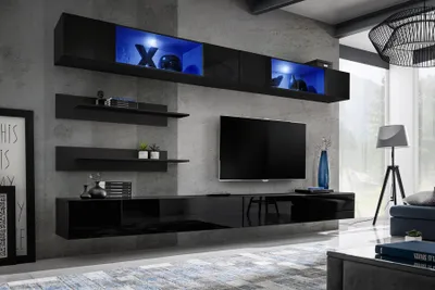 Produktbild von Wohnzimmermöbel Set Wohnzimmer TV-Ständer Wandschrank 6tlg. Wohnwand Einrichtung