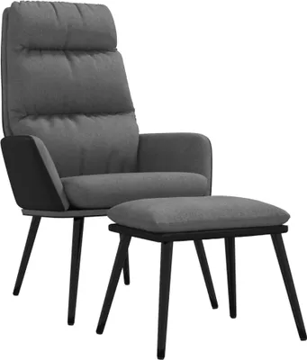 Immagine prodotto di vidaXL Poltrona relax con poggiapiedi in tessuto grigio chiaro e Pelle finta