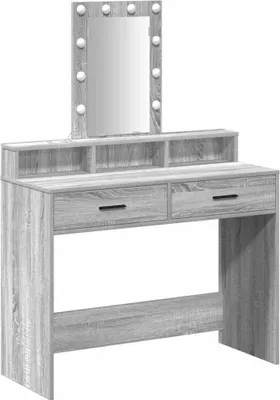 Zdjęcie produktu dla Stolik toaletowy vidaXL, szary, 100 x 41 x 140 cm, płyta wiórowa
