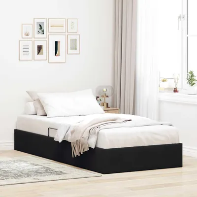 Obrázok produktu pre Maison Exclusive – Ottomanský rám postele s úložným priestorom, čierny, 90 x 200 cm, zamat