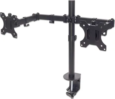 Produktbild von Manhattan Dual-Monitorarm Tischhalterung 2 Displays 13–32 Zoll schwarz