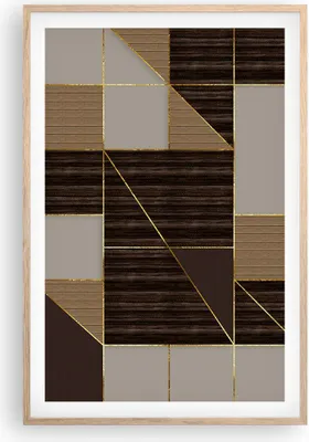 Produktbild von Gerahmtes Poster - Rahmen in heller Eiche - Rechtecke Quadrate Braun - 61x91,5 cm - Wand Bild - Wanddeko - Wandbilder - Kunstposter - Wandposter - Bilderrahmen - Bilder - Kunstdruck - P2NPA61x91-4610
