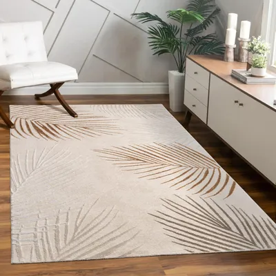 Image de Tapis salon à poils courts Feuilles Floraux Arc-en-ciel Géométrique Dimensions 200 x 290 cm
